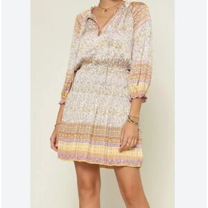 Current Air Los Angeles Floral Smocked Tiered Midi Dress Women's‎ Size M